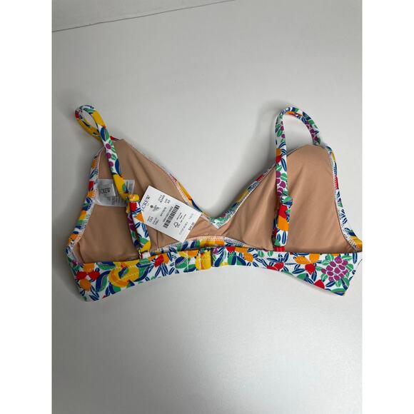 NEW J.CREW Tropical Fruit Floral Bikini Top Size XS Swimwear - Picture 2 of 6